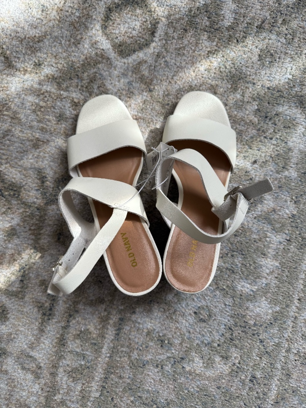 Old Navy White Block Heel Sandals